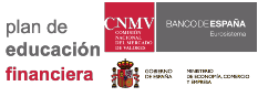 Logo del Plan de educación financiera junto a CNMV y Banco de España